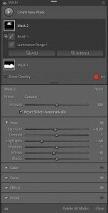 Adobe Photoshop Lightroom Classic Black & White Mask Panel