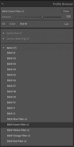 Adobe Photoshop Lightroom Classic Profile Browser
