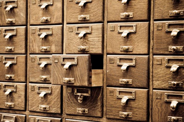 Old Wooden Library's Card Catalog