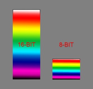 16 vs. 8-bit depth color chart