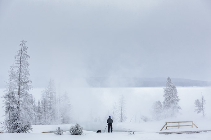 Photographer in Yellowstone Winter