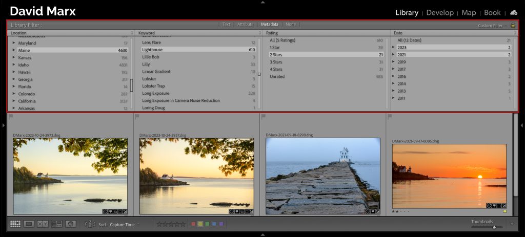 The Metadata Filter In Adobe Photoshop Lightroom Classic
